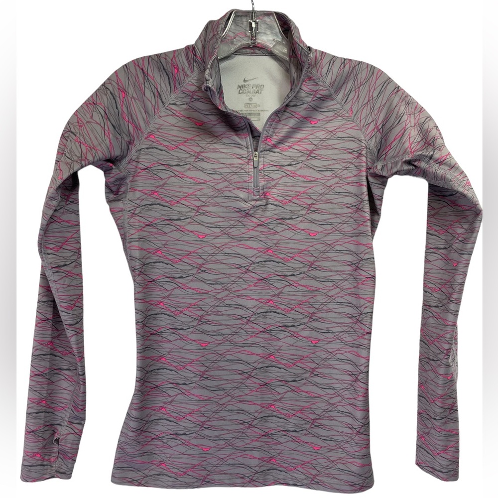 Nike Pro Combat Womens Sz Small Violet 1/4 Zip Up Short (B39)